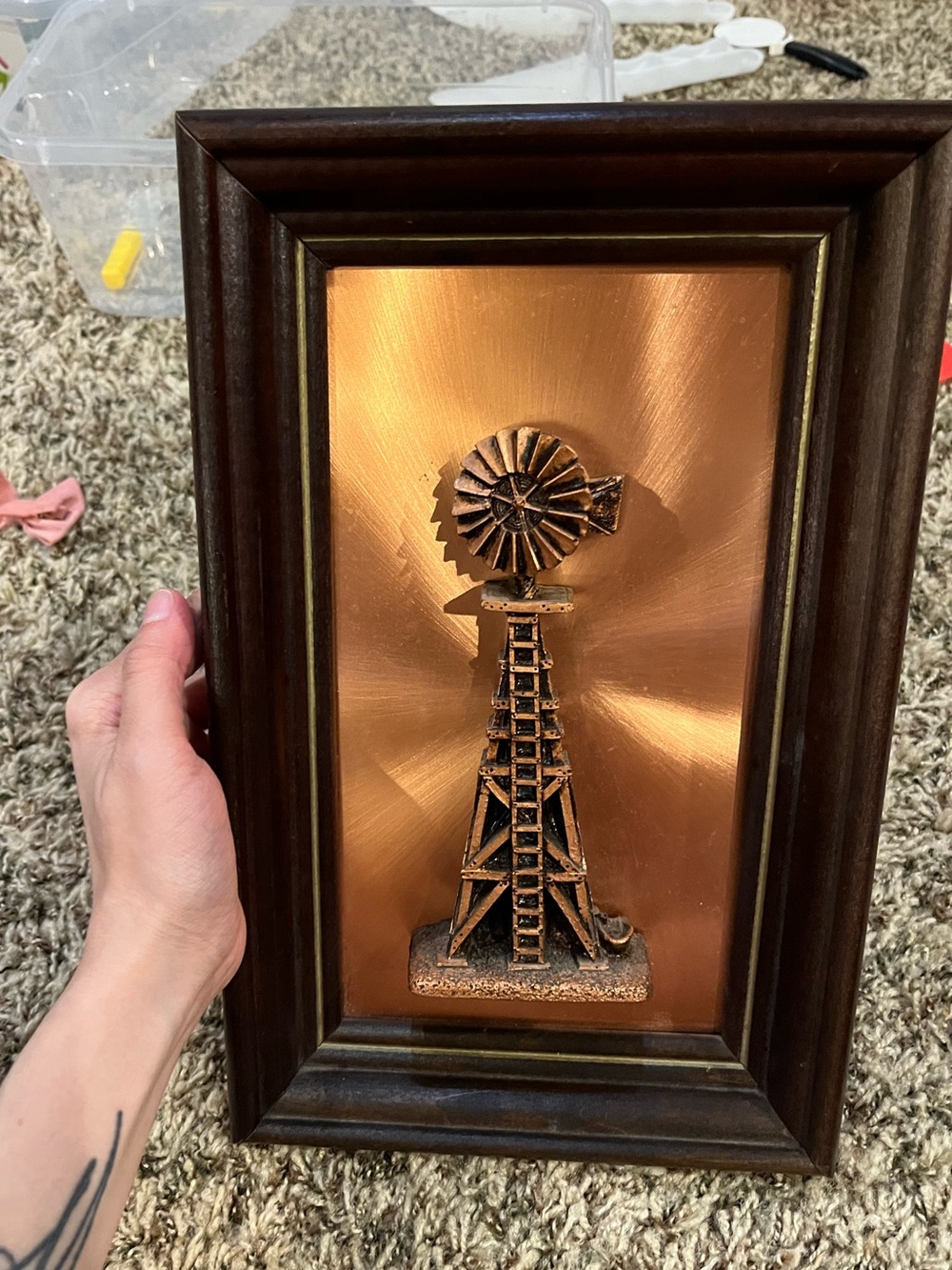 Vintage Framed Windmill Copperama